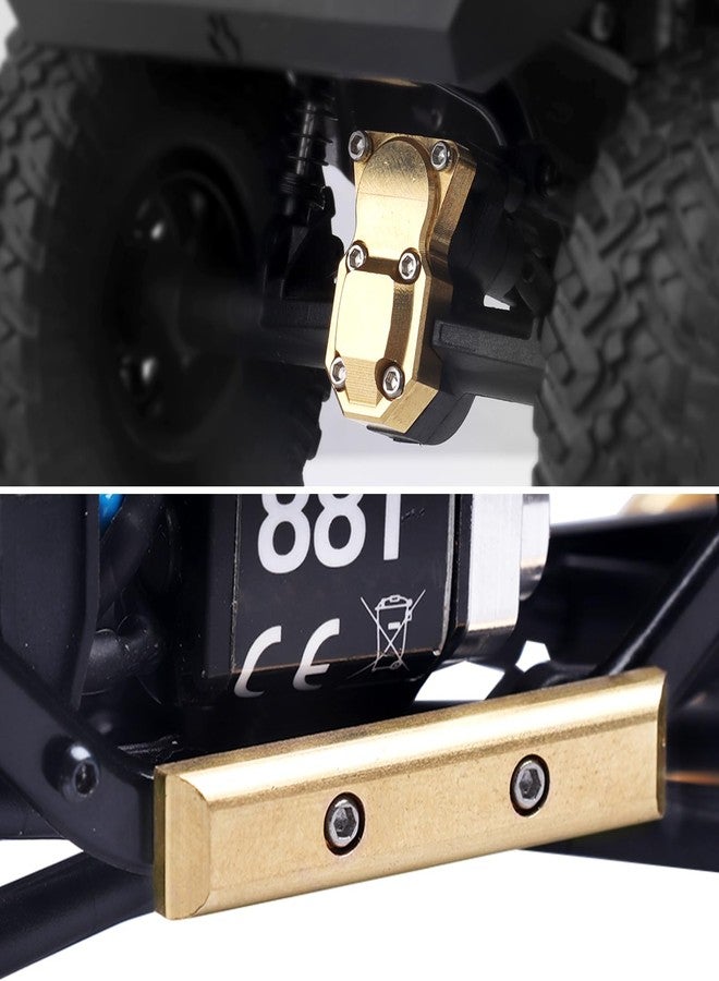 AllinRC SCX24 Brass Boulder Bars Diff Covers Front Rear with 2 Ball Bearings for Axial SCX24 1/24 RC Crawler Car Upgrades Set (Gold) - Image 5